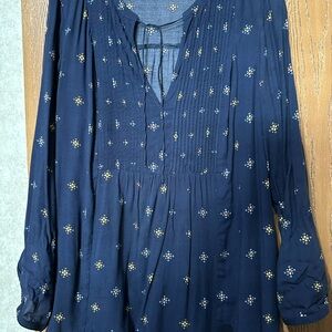 Old Navy Dark Blue Blouse with Pattern